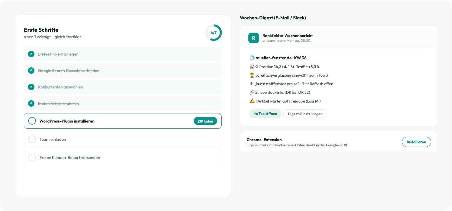 Erste-Schritte-Checkliste